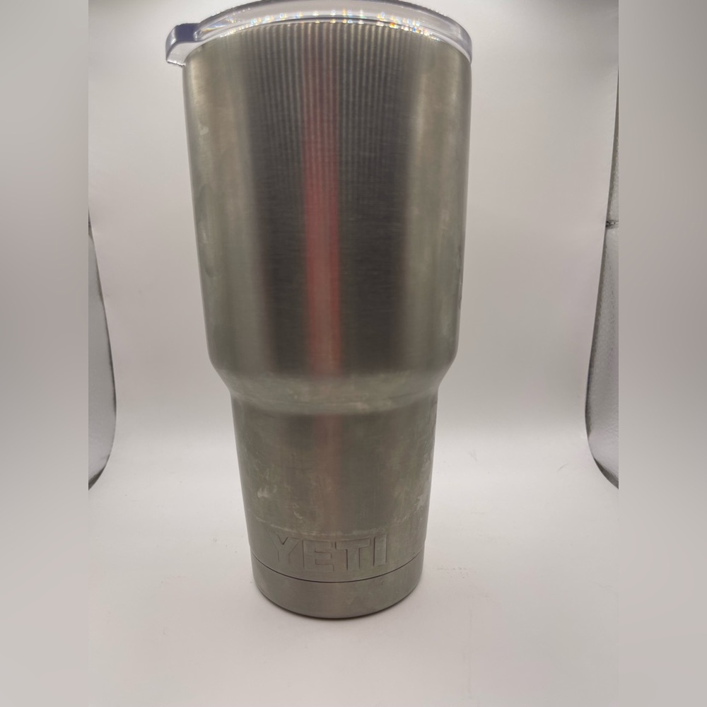 Yeti Rambler Large 30oz Stainless Steel Coffee Cup Big Clear Lid Angler Hunter